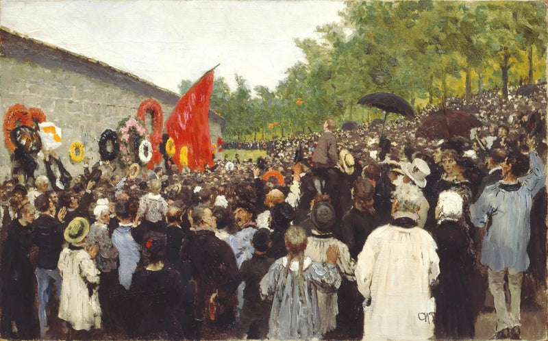 Père Lachaise'ta Komün mağdurları anısına toplanma - Ilya Repin