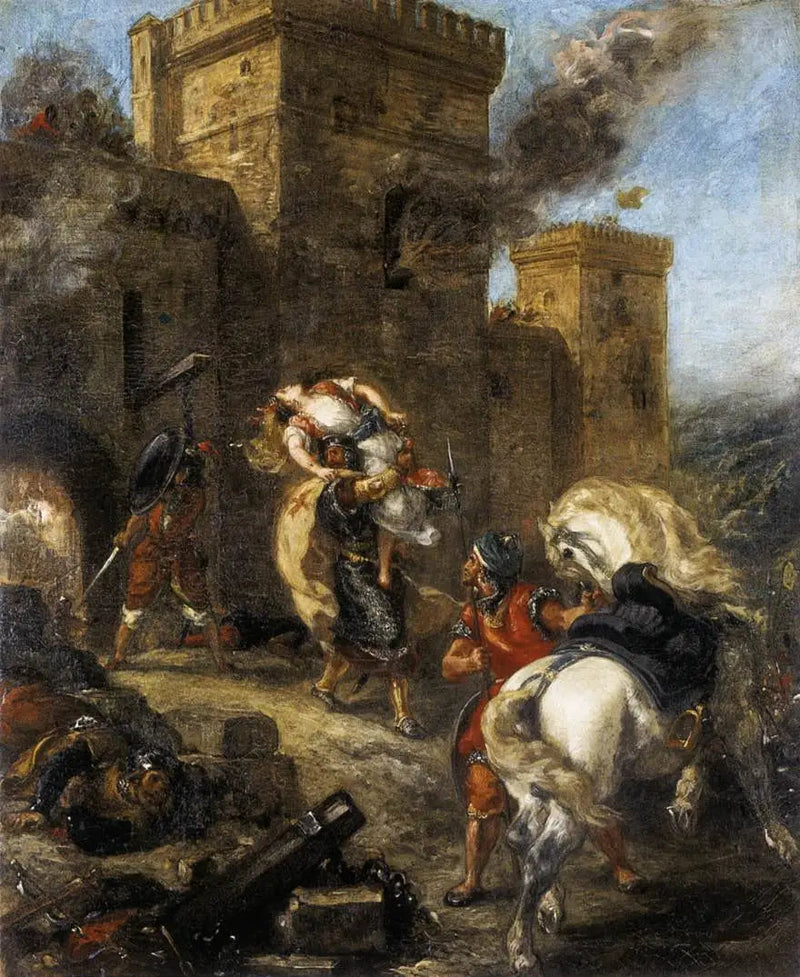 Şövalye tarafından kaçırılan Rébecca - Eugène Delacroix