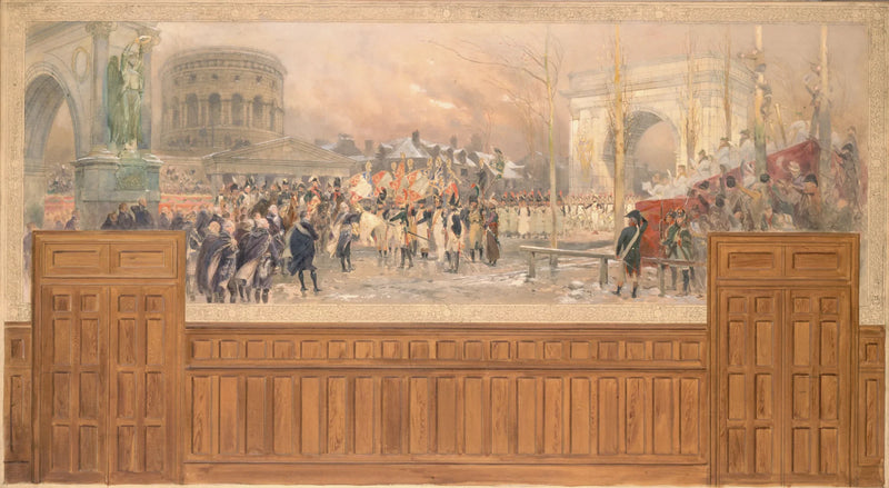 Paris Belediyesi'nin Villette kapısında, 1806-1807 seferinden dönen birlikleri karşılaması - Édouard Detaille