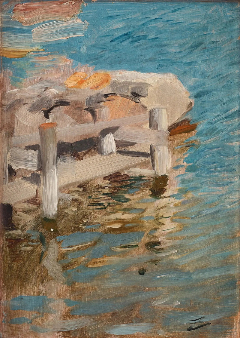Taş bir tabut üzerindeki su yansımaları - Anders Zorn