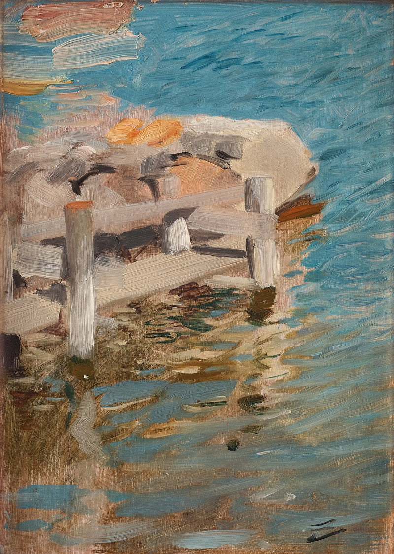 Taş bir tabut üzerindeki su yansımaları - Anders Zorn