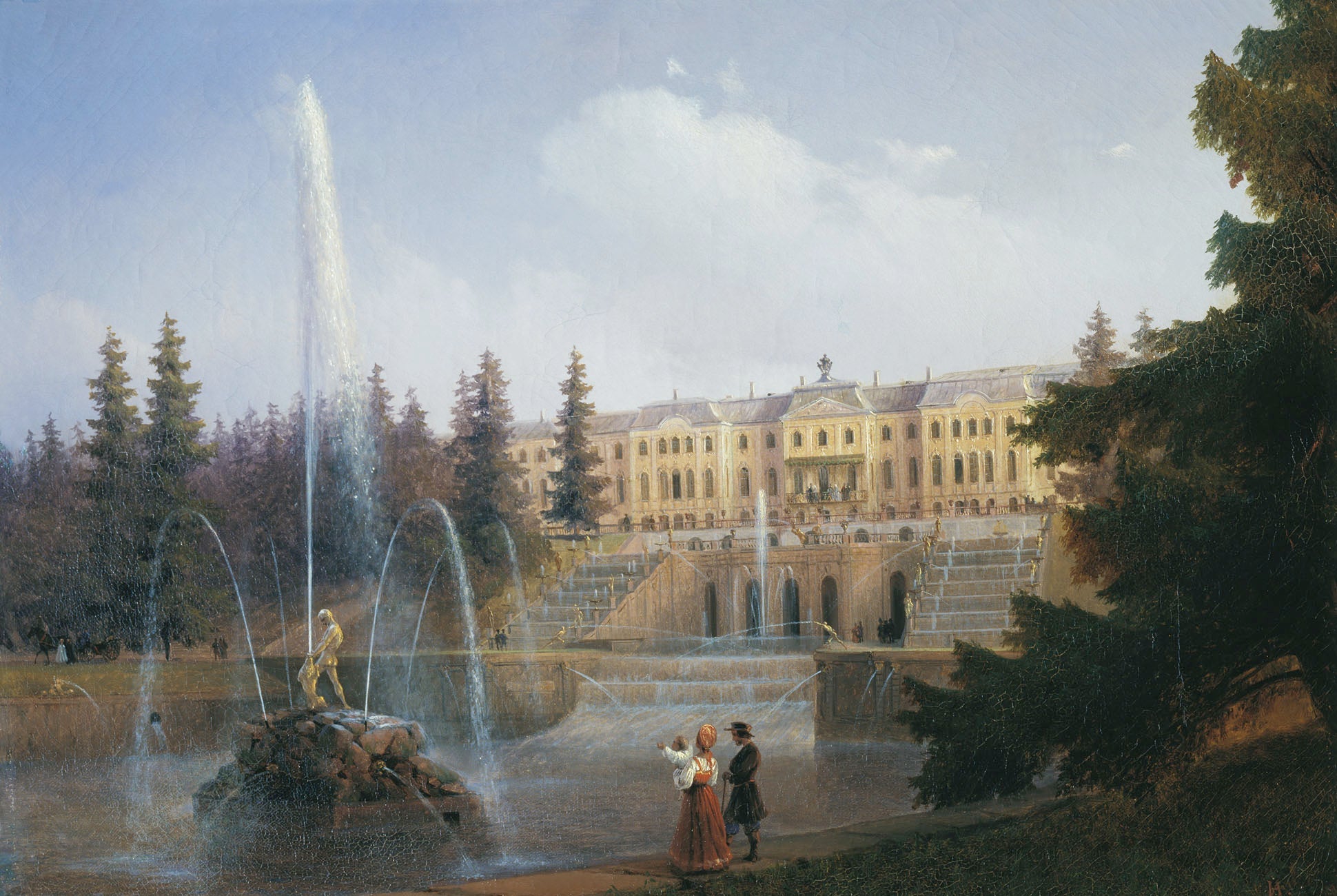 Regardez la Grande Cascade et le Grand Palais de Peterhof - Ivan Aïvazovski
