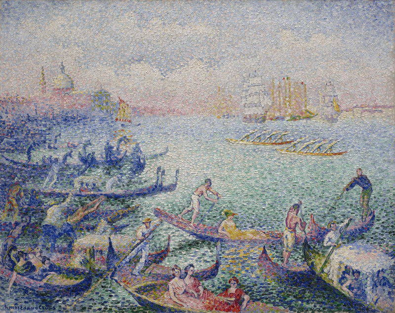 Venedik'te Regatta - Henri-Edmond Cross