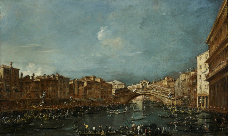 Rialto Köprüsü'nde Regatta - Francesco Guardi