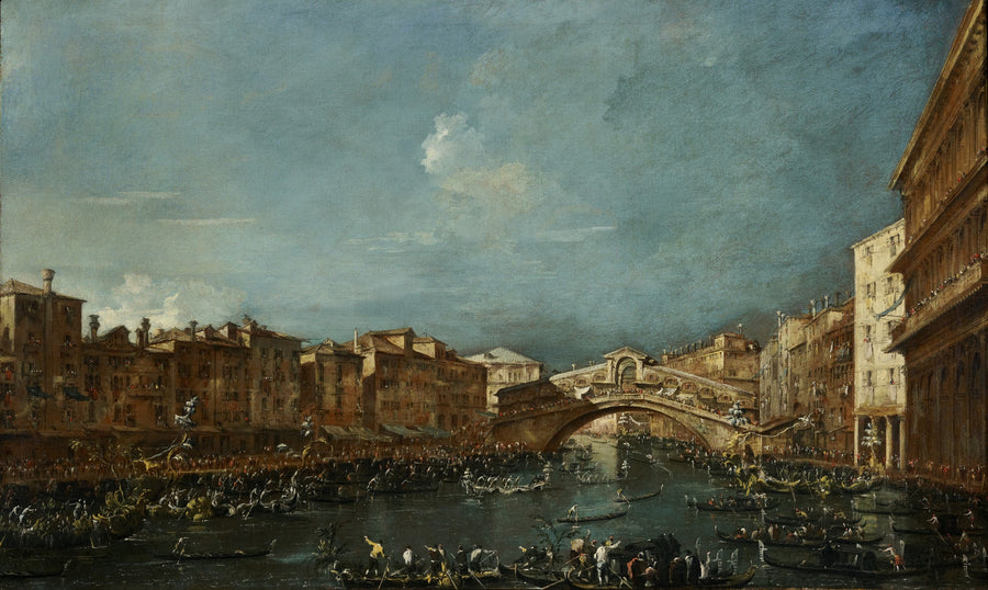 Rialto Köprüsü'nde Regatta - Francesco Guardi