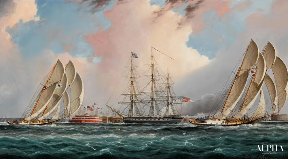 Régate du port de New York - James E. Buttersworth - Reproductions de tableaux et peintures haut de gamme