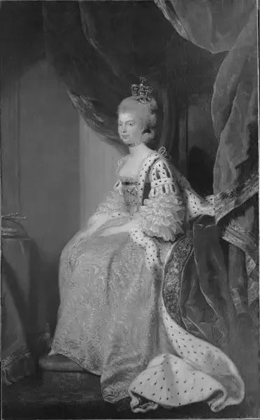 Mecklenburg-Strelitz Kraliçe Charlotte-Sophie. George III'ün eşi. - Joshua Reynolds