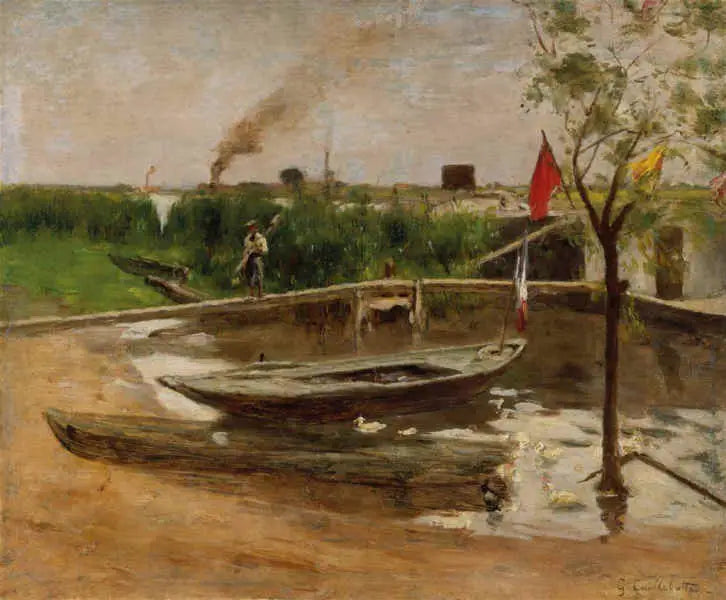 Port-Marly Yakınlarında Kayıklar - Gustave Caillebotte