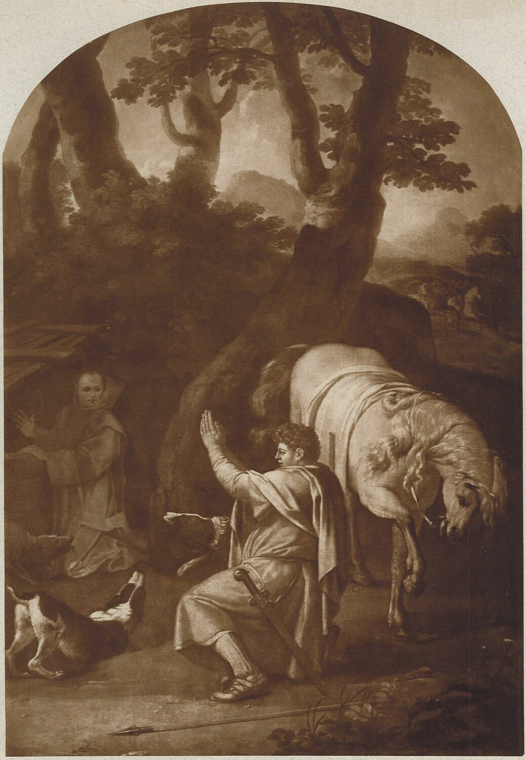 Rencontre de saint Bruno et du comte Roger de Sicile - Eustache Le Sueur - Alpha Reproduction