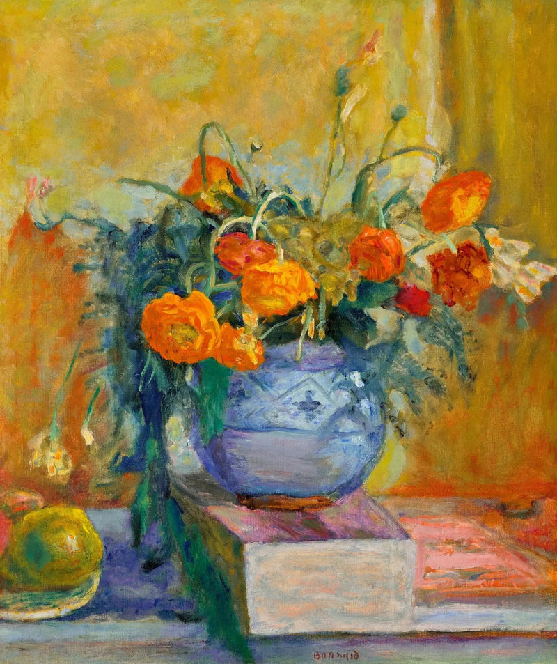 Mavi vazo ile Renonklar - Pierre Bonnard