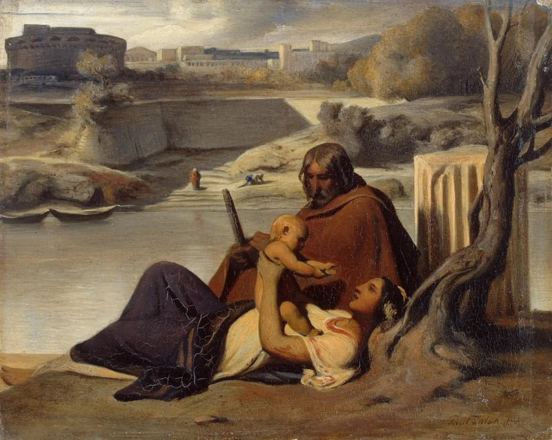 Tiber Nehri kıyısında dinlenme - Paul Delaroche