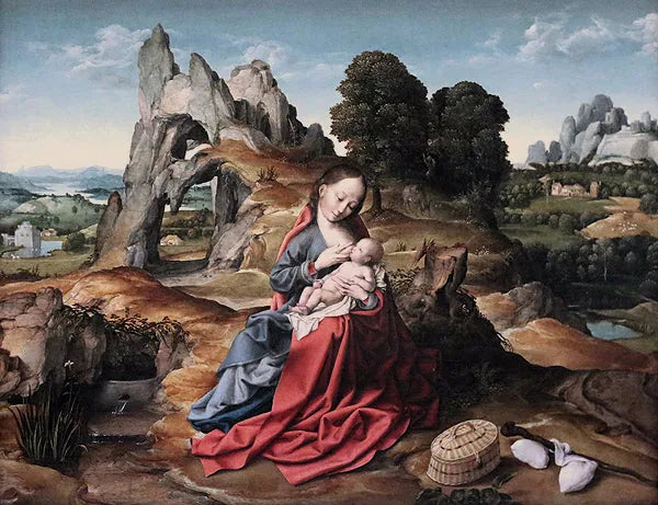 Mısır'a uçuş sırasında dinlenin - Joos van Cleve