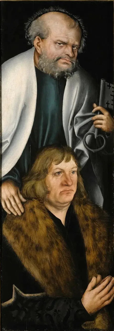 Feilitzsch Altarı [sol aile, arka yüz]: Jobst von Feilitzsch ve Aziz Petrus Portresi - Lucas Cranach the Elder