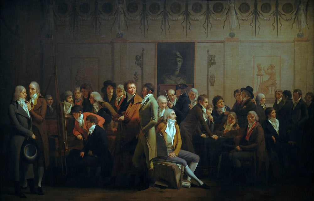 Réunion d'artistes dans l'atelier d'Isabey - Louis-Léopold Boilly image 1 reproduction de peinture à l’huile