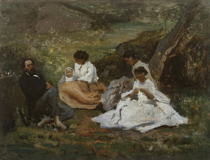 Bourron-Marlotte'da Aile Buluşması (Théodore de Banville Fontainebleau Ormanı'nda) - Jules Breton