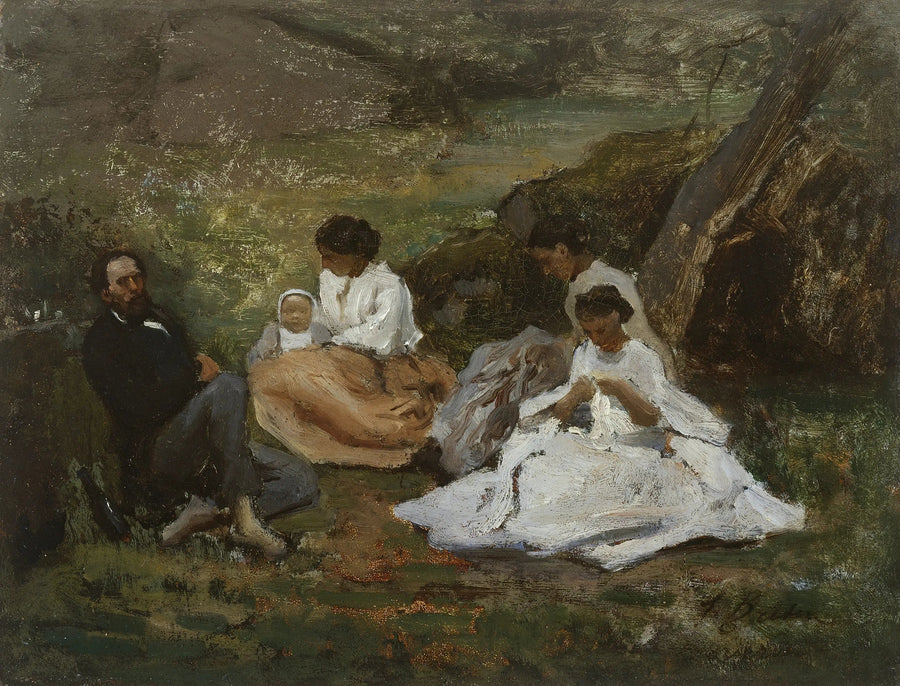 Bourron-Marlotte'da Aile Buluşması (Théodore de Banville Fontainebleau Ormanı'nda) - Jules Breton