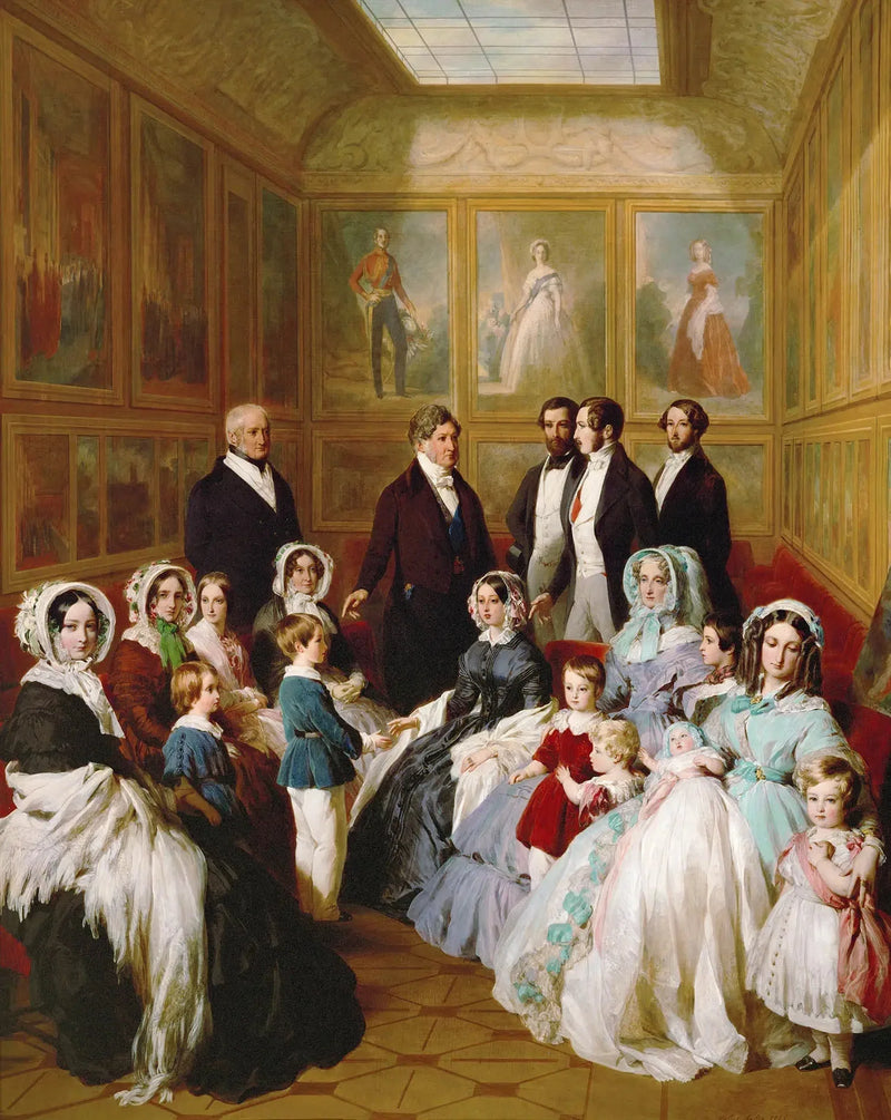 8 Eylül 1845'te Eu Kalesi'ndeki Victoria Galerisi'nde aile toplantısı - Franz Xaver Winterhalter
