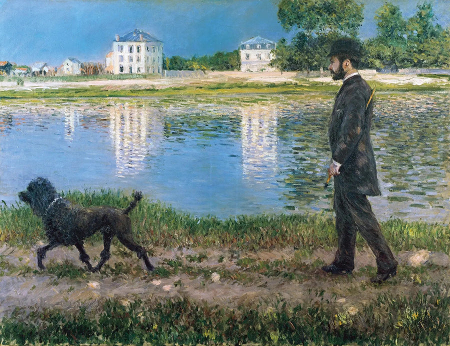 Richard Gallo ve köpeği Petit Gennevilliers'de - Gustave Caillebotte