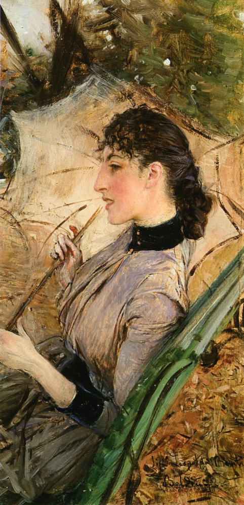 Alaide Banti'nin Portresi ve Şemsiye - Giovanni Boldini