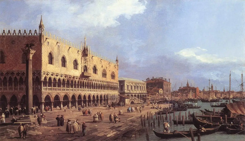 Riva degli Schiavoni doğuya doğru - Canaletto