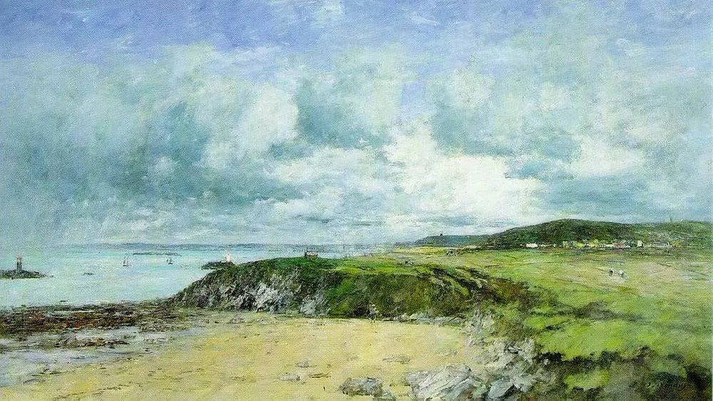 Rivage de Portrieux, Côtes-du-Nord - Eugène Boudin image 1 copie de tableau peinte à la main