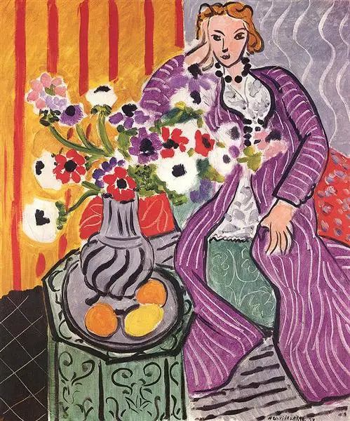 Mor Elbise ve Anemonlar - Henri Matisse