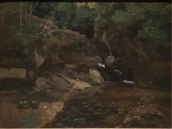 Dere kenarında kayalar, Civita Castellana - Jean-Baptiste Camille Corot