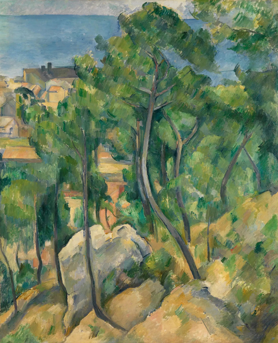 Kayalar, çamlar ve deniz, l'Estaque - Paul Cézanne