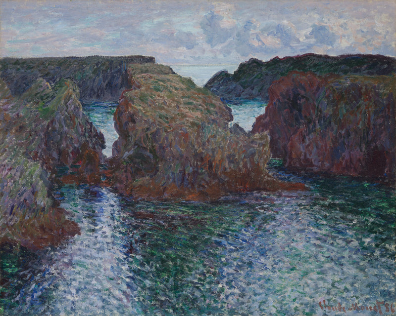 Les Rochers, Port-Goulphar, Belle-Île W1095'te - Claude Monet