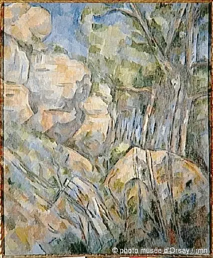 Şato-Siyah'ın üzerindeki mağaraların yanındaki kayalar - Paul Cézanne