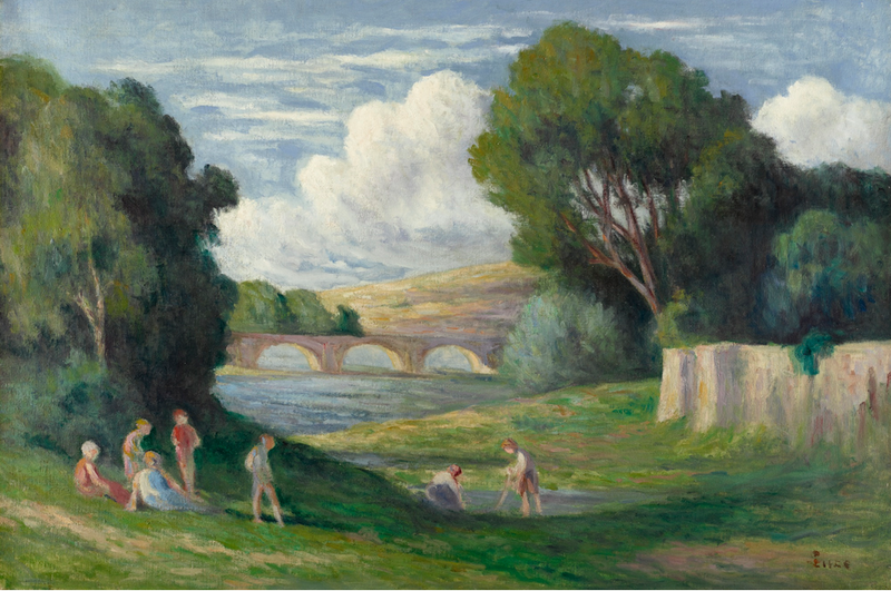 Rolleboise, Seine kıyısında yüzücüler - Maximilien Luce