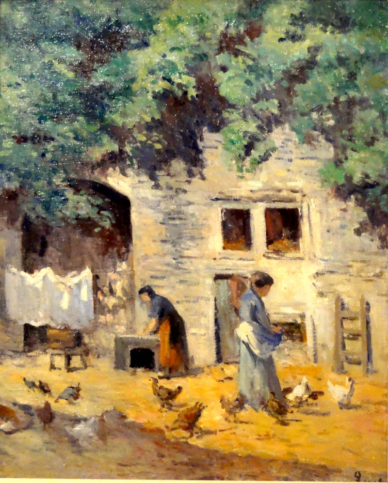 Rolleboise, çiftlik avlusu - Maximilien Luce