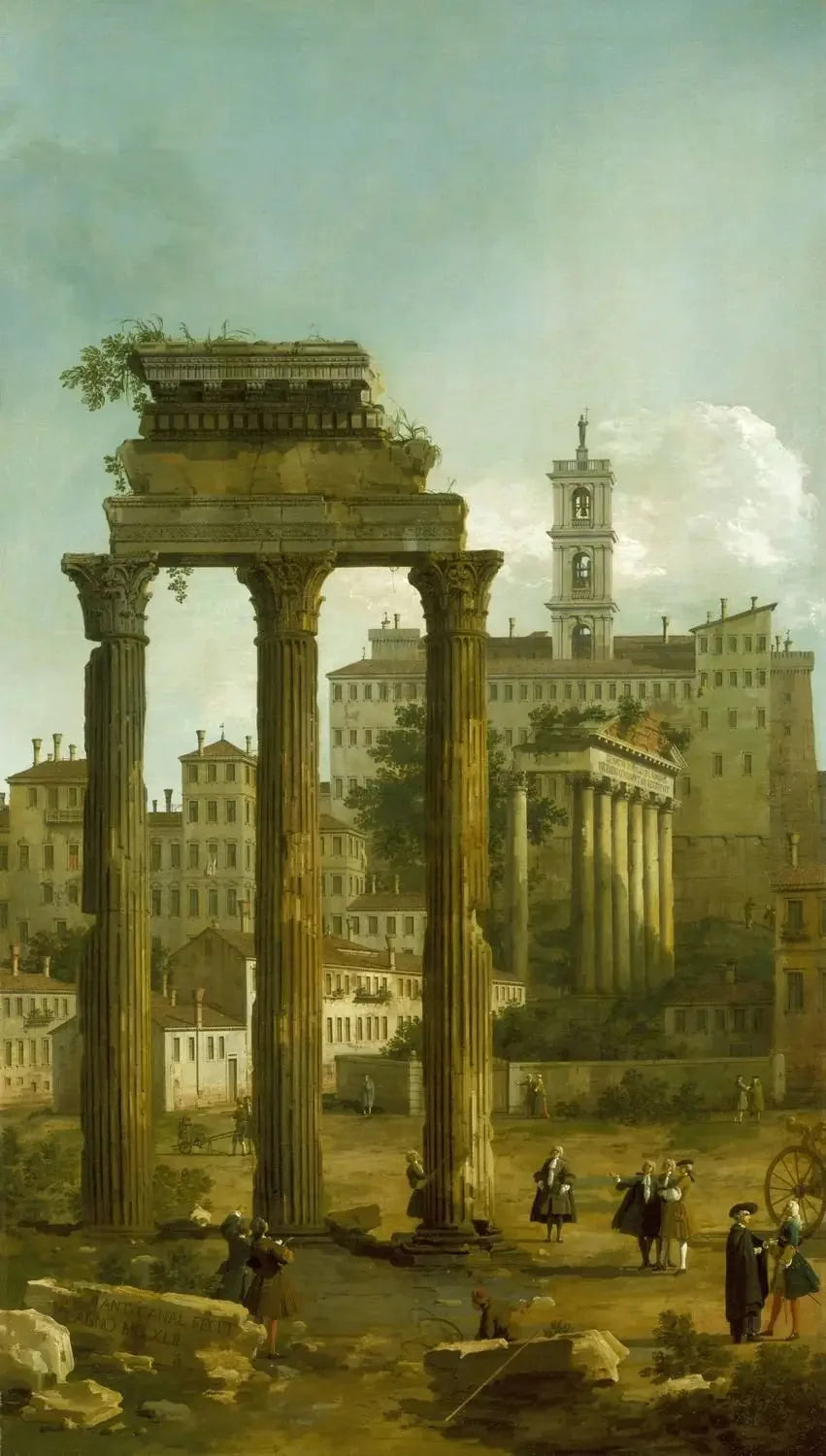 Roma: Kapitol'e bakan Forum kalıntıları - Canaletto