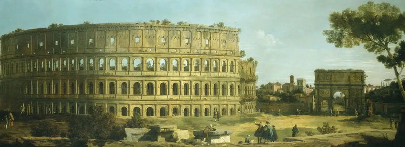 Roma: Kolezyum ve Konstantin Kemeri Manzarası - Canaletto