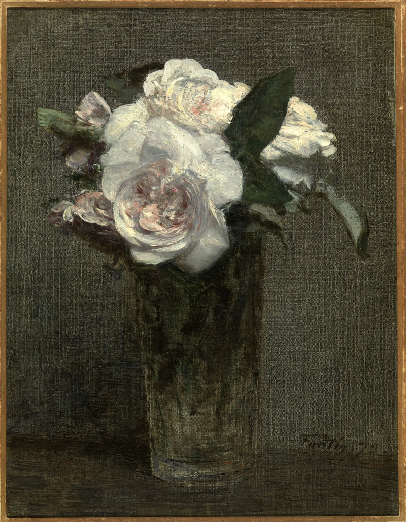 Beyaz güller bir bardakta - Henri Fantin-Latour