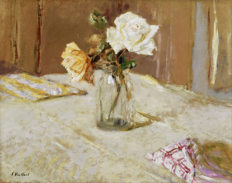 Cam vazo içinde güller - Édouard Vuillard
