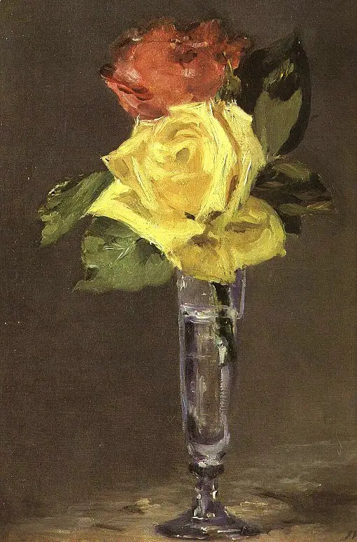 Şampanya kadehinde güller - Édouard Manet