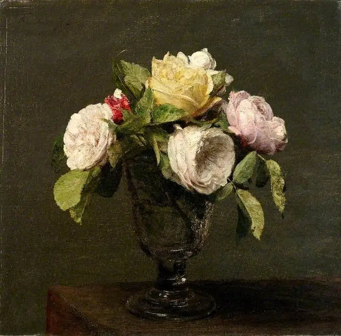 Ayaklı Bir Kadehte Güller - Henri Fantin-Latour