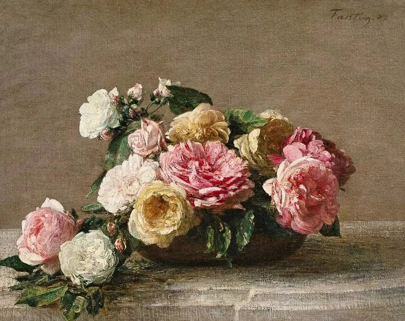 Güller Bir Kâsede - Henri Fantin-Latour