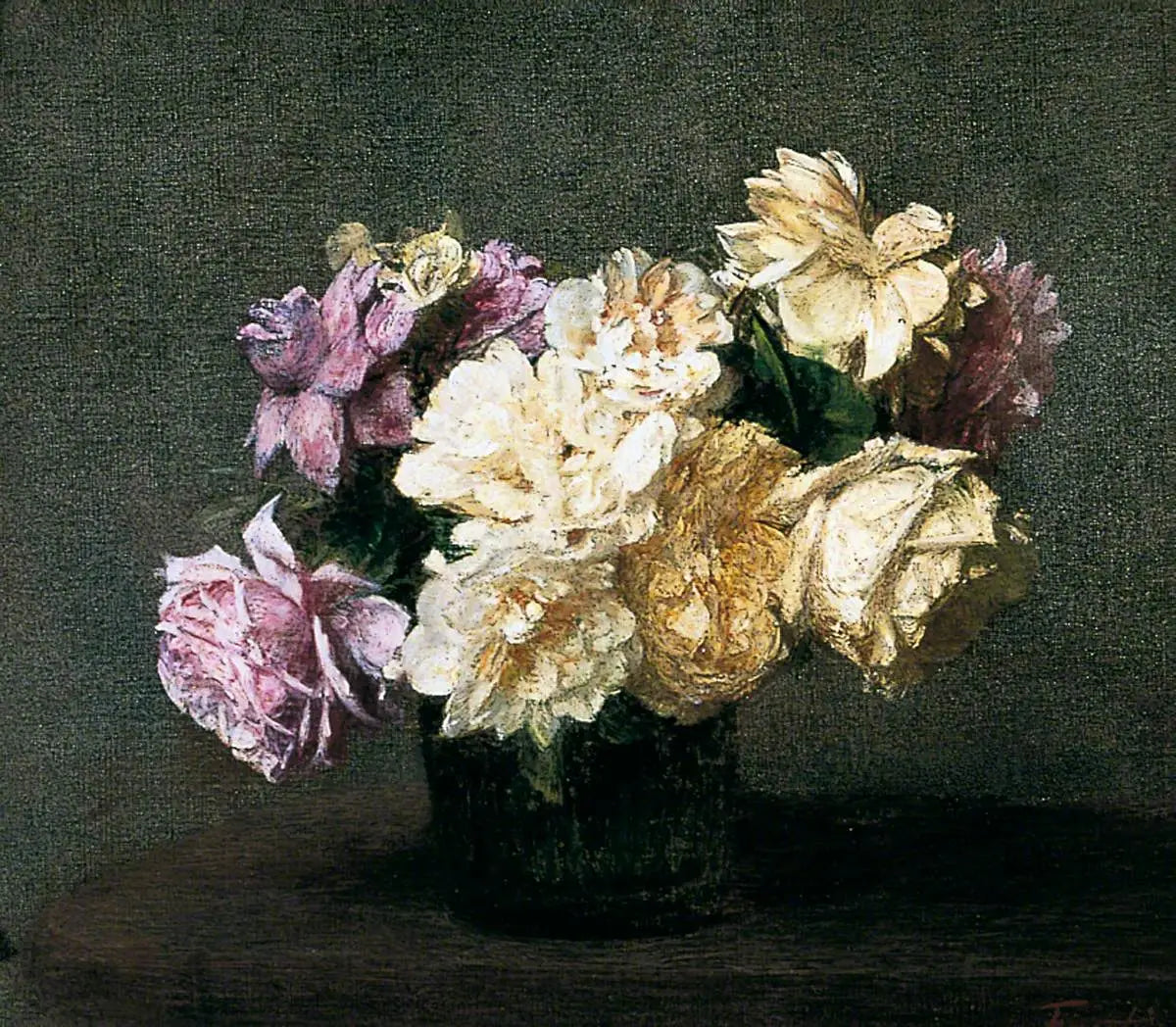 Roses roses et jaunes - Henri Fantin-Latour - Alpha Reproduction