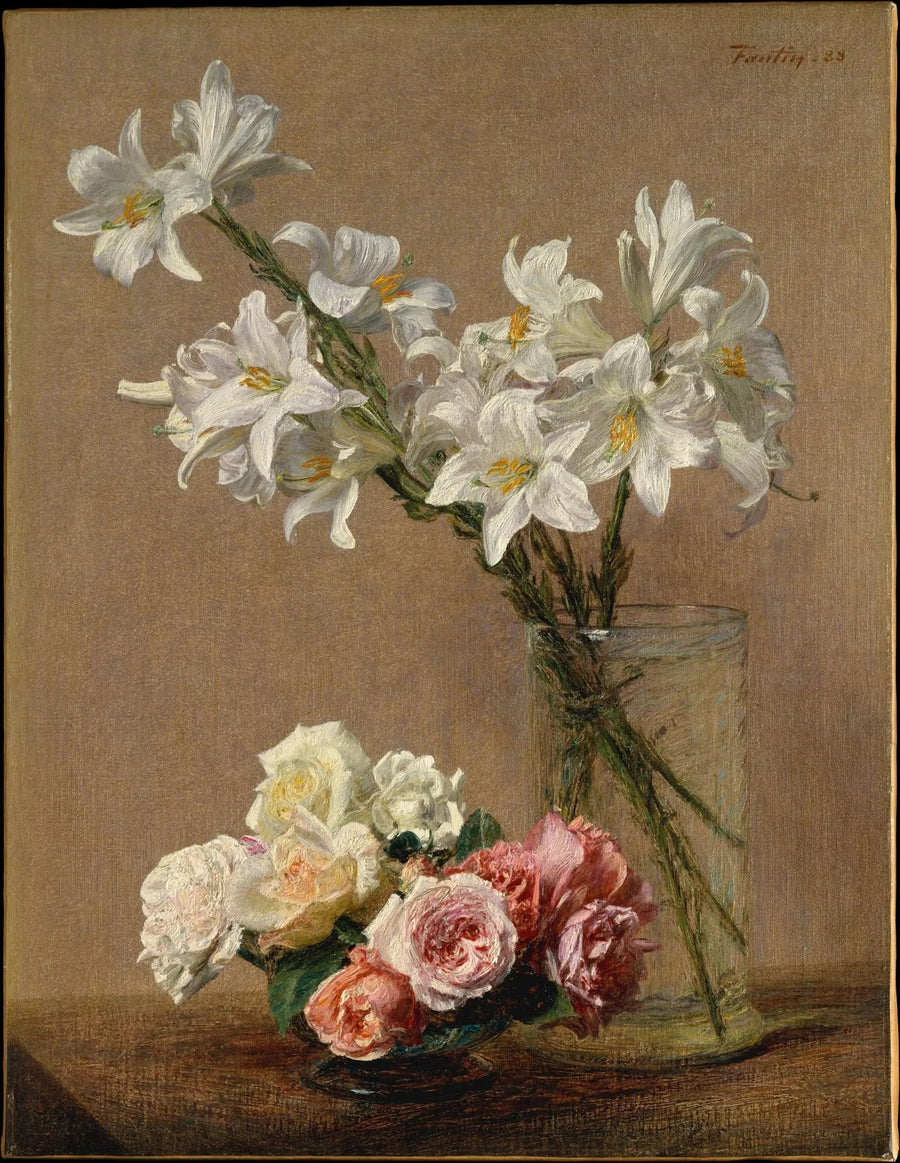 Güller ve zambaklar - Henri Fantin-Latour