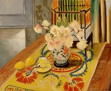 Sarı güller ve papağan kafesi - Henri Matisse