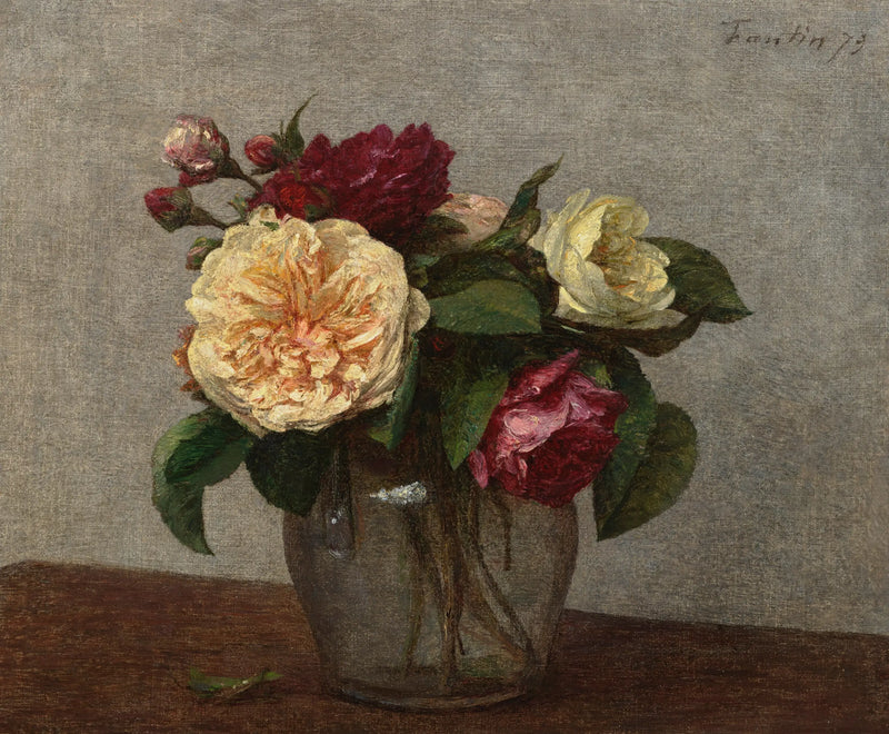 Sarı ve kırmızı güller - Henri Fantin-Latour