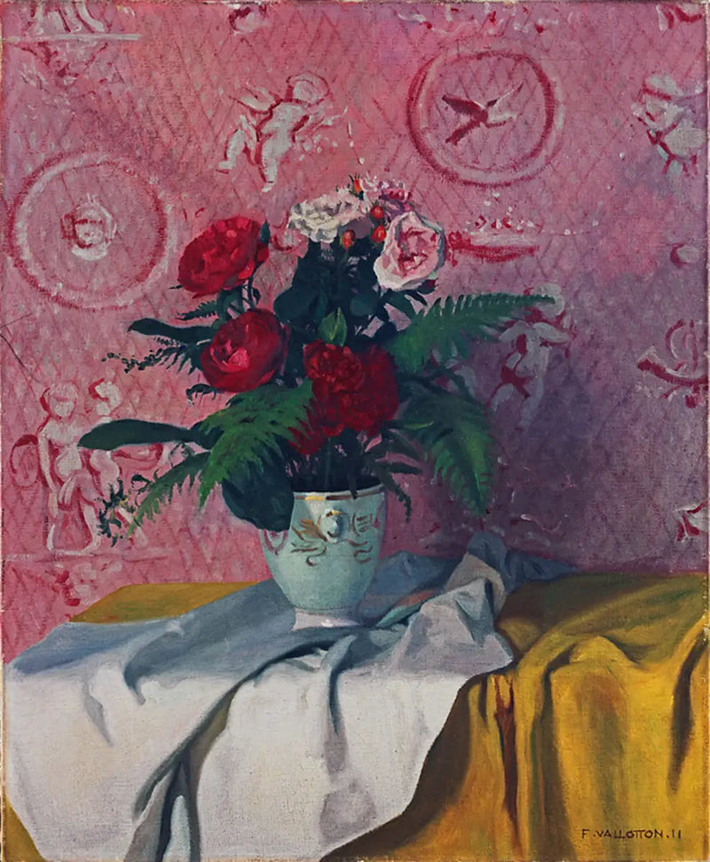 Kırmızı ve Beyaz Güller - Félix Vallotton