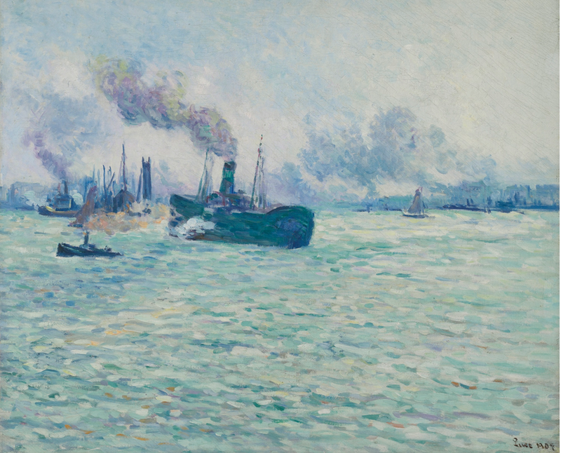 Rotterdam, liman sahnesi - Maximilien Luce