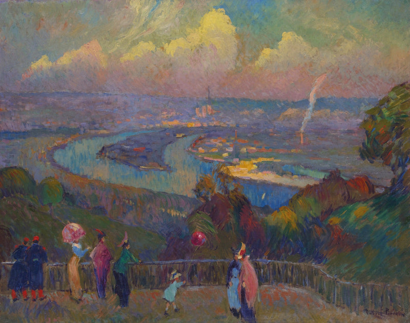 Rouen, La Seine, Caudebec yükseklerinden manzara - Robert Antoine Pinchon