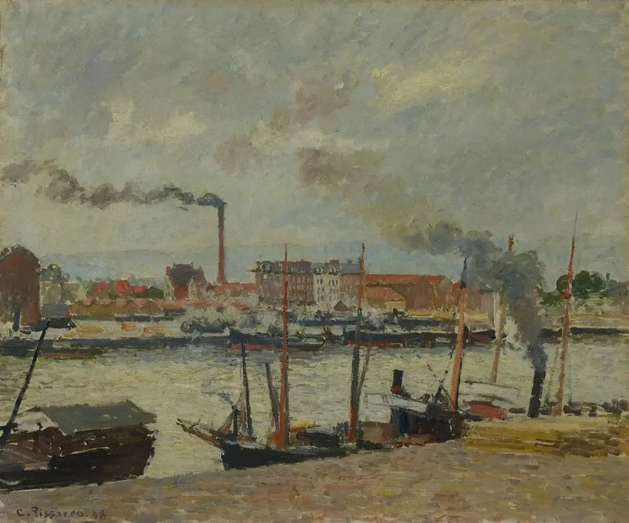 Rouen. Borsa İskelesi, yağmur - Camille Pissarro