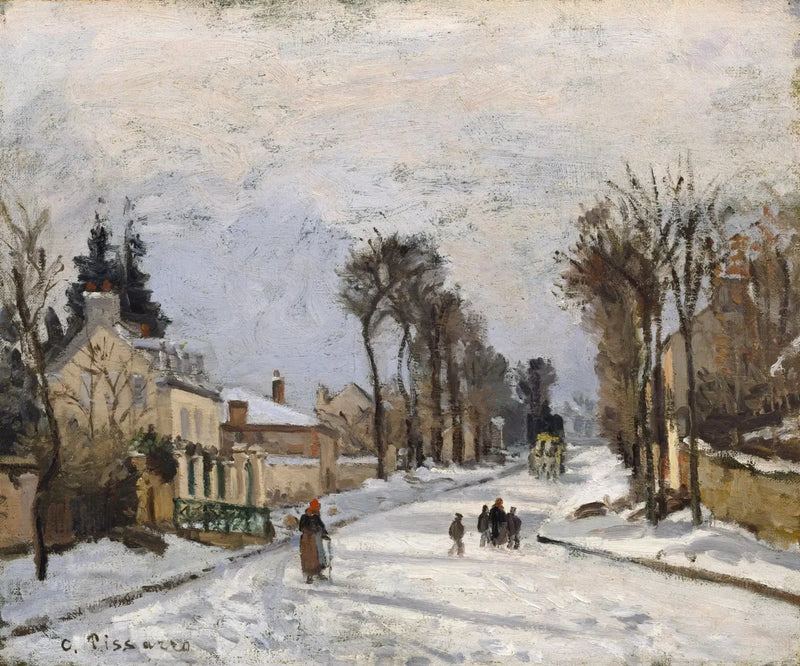 Versailles Yolu'ndan Louveciennes'e, kar etkisi - Camille Pissarro
