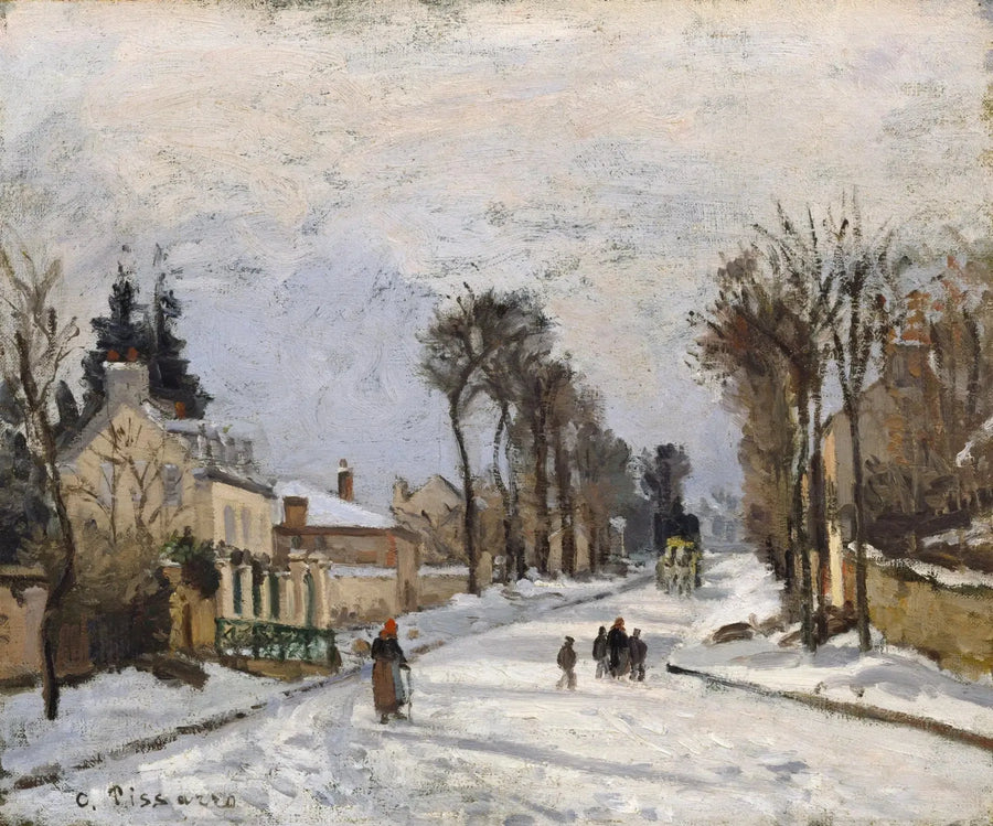 Versailles Yolu'ndan Louveciennes'e, kar etkisi - Camille Pissarro