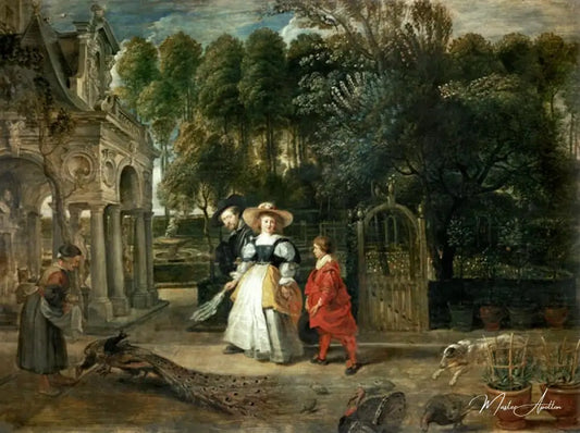 Rubens dans son jardin avec Hélène Fourment - Peter Paul Rubens - Reproductions de tableaux et peintures haut de gamme